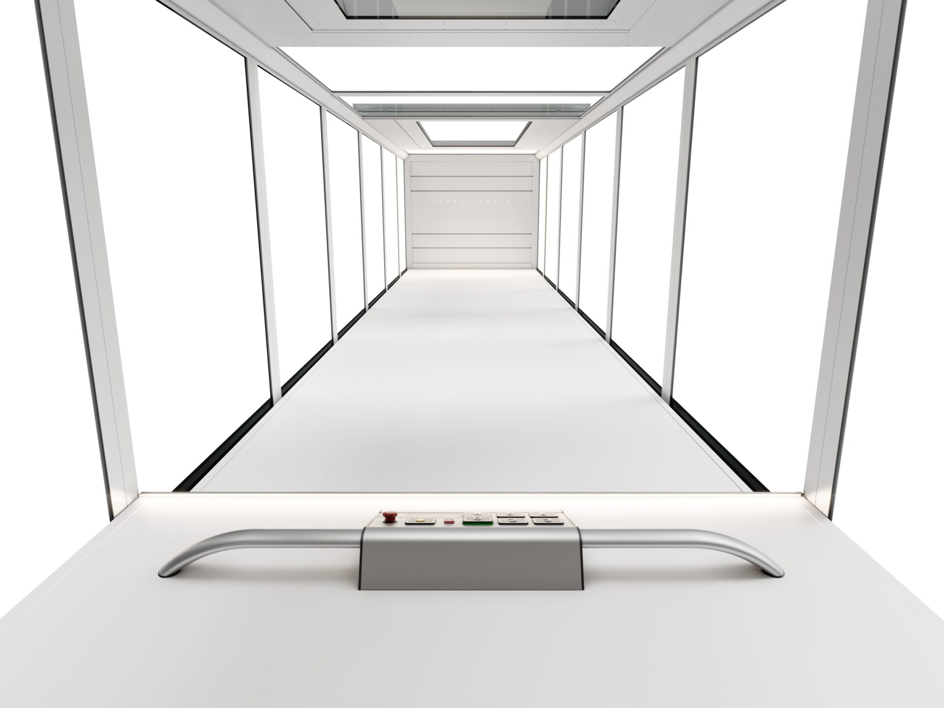 Cibes Home lift 2023 Lifestyle 030 0101 ONE Basic Std GreyIron 3200D8 OrganicSignalWhite with glass Shaft ceiling view Cibes Home lift 2023 Lifestyle 030 0101 ONE Basic Std GreyIron 3200D8 OrganicSignalWhite with glass Shaft ceiling view