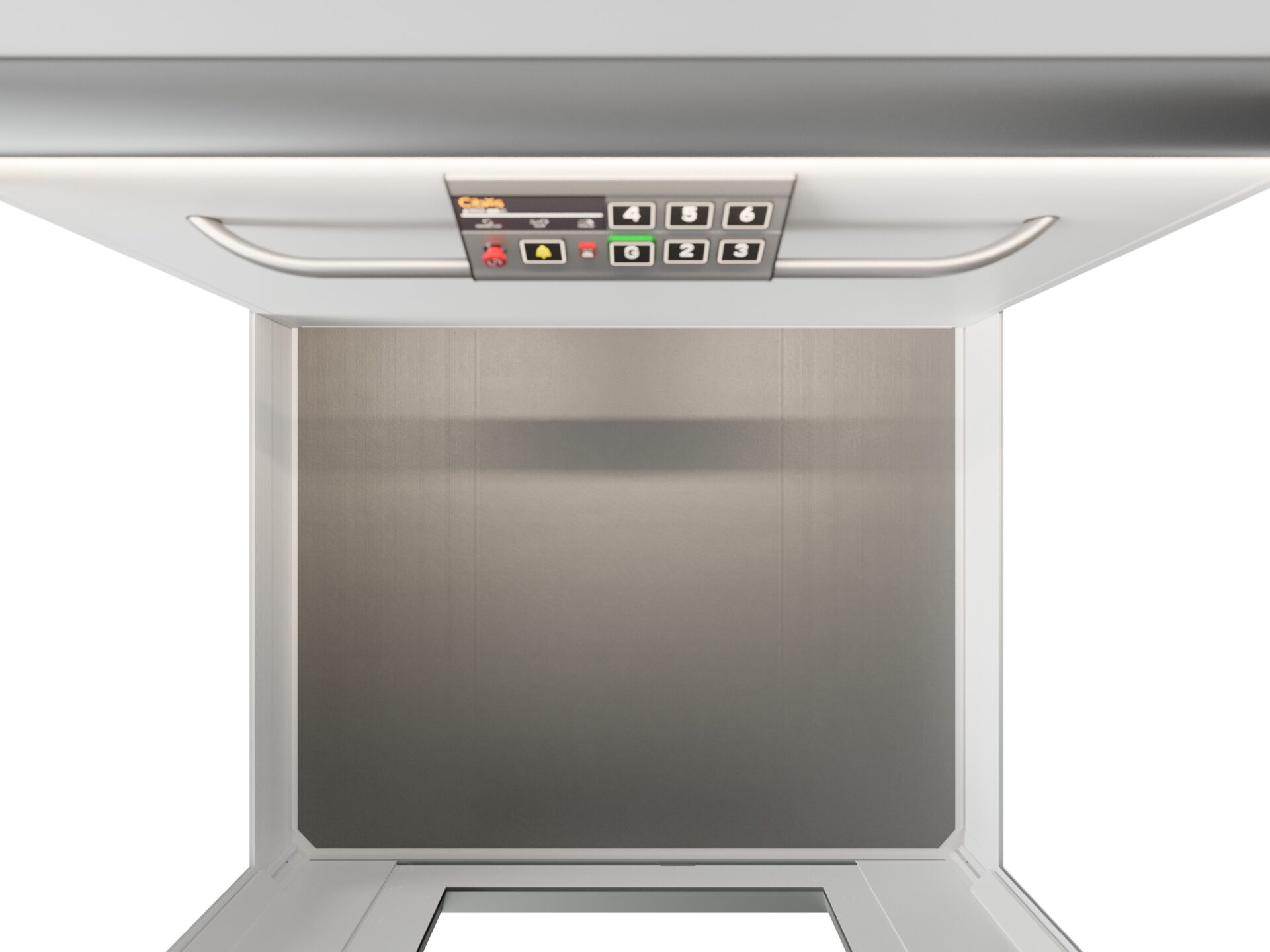 Cibes Home lift 2023 Lifestyle 030 0101 ONE Basic Std GreyIron 3200D8 OrganicSignalWhite with glass Shaft full platform top view Cibes Home lift 2023 Lifestyle 030 0101 ONE Basic Std GreyIron 3200D8 OrganicSignalWhite with glass Shaft full platform top view